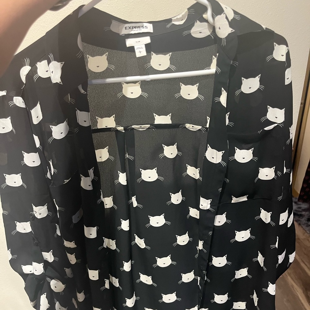 Express slim fit Portofino, feline print